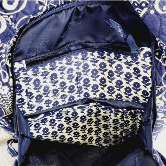 VERA BRADLEY Navy Blue Twirly Birds Backpack - Picture 6 of 16